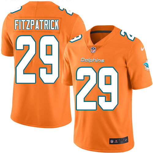 Nike Dolphins #29 Minkah Fitzpatrick Orange Men's Stitched NFL Limited Rush Jersey